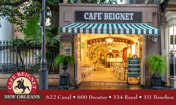 Frame from Cafe Beignet video ad