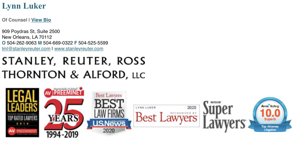 Lynn Luker email signature