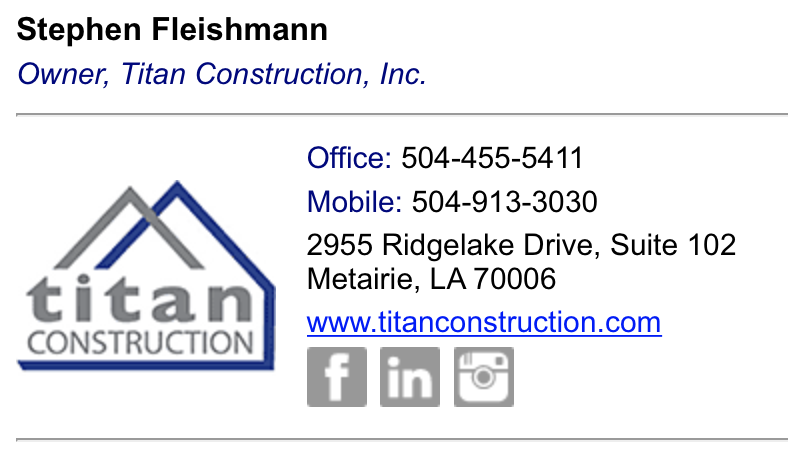 Titan Construction email signature