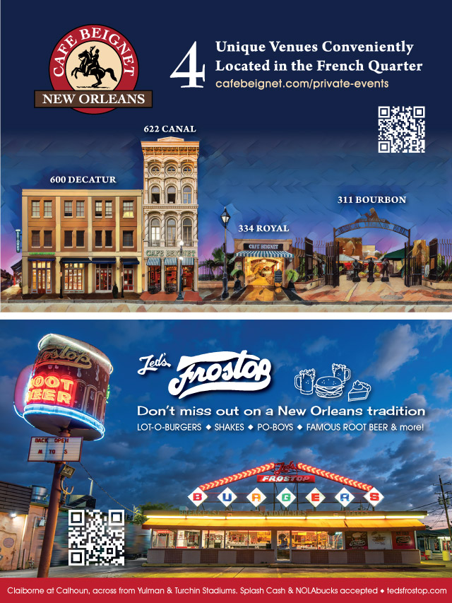 Cafe Beignet and Ted's Frostop advertisement