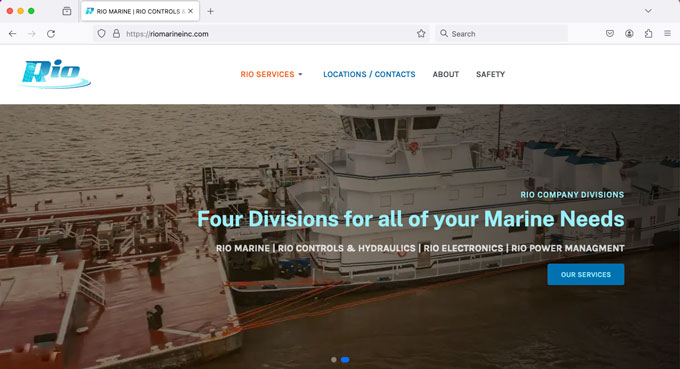 Rio Marine home page screenshot